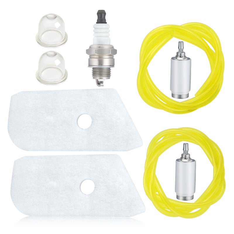 Powtol Air Filter + Fuel Line Primer Bulb Spark Plug for Husqvarna 128LD 128CD 125L 128LDX 128L 124L 125LDX Trimmer Brushcutter Parts 530150253 - Image 1